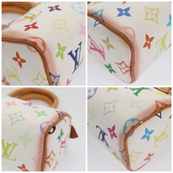 LOUIS VUITTON Monogram Multicolor Mini Speedy Hand Bag White M92645 Auth 101826V - Picture 14 of 16